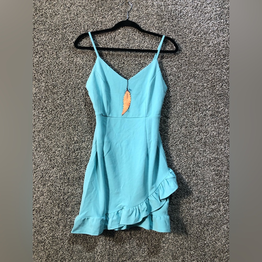 NWT ROYLAMP Summer Bodycon Dress, Turquoise, Size Small - Picture 3 of 6